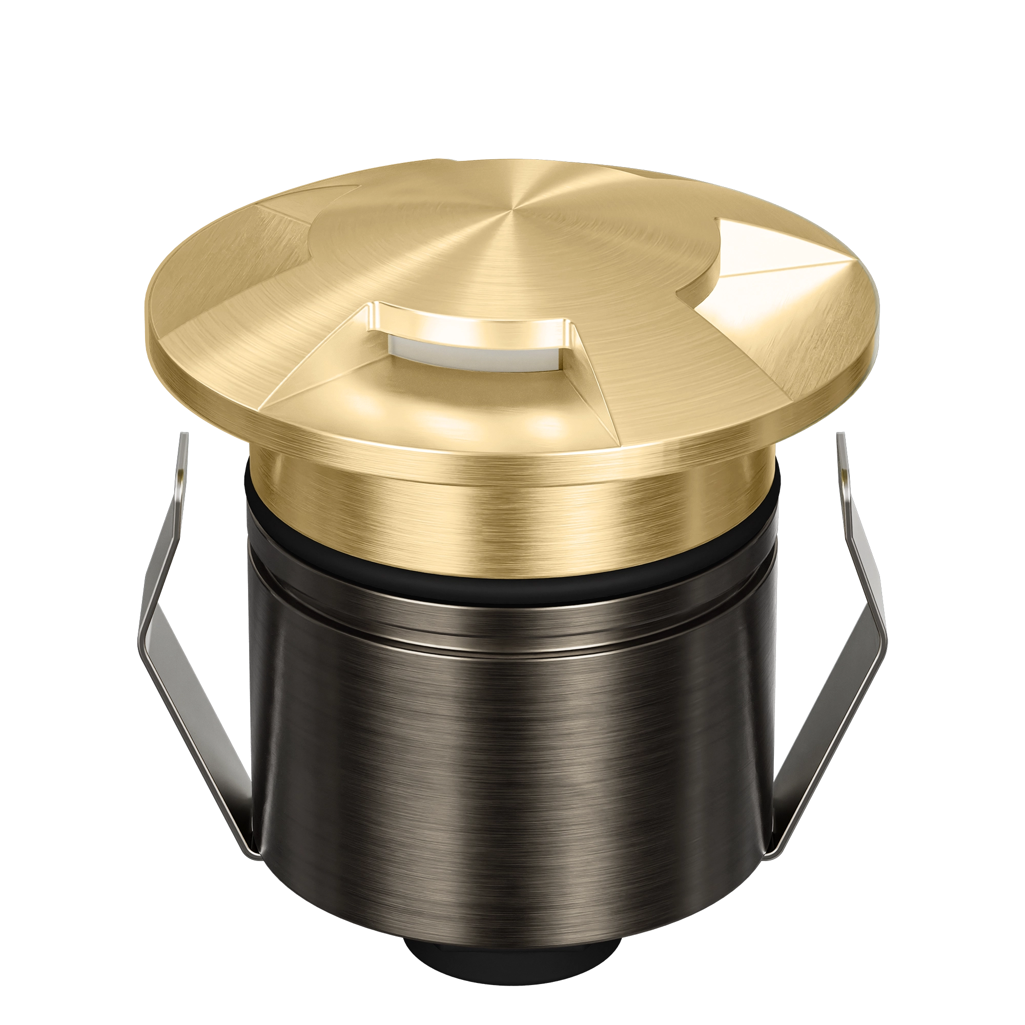 Domus Emit 55mm TRIO LED Inground Deck Light — Antique Brass, Black, White, Brushed Brass or Stainless Steel