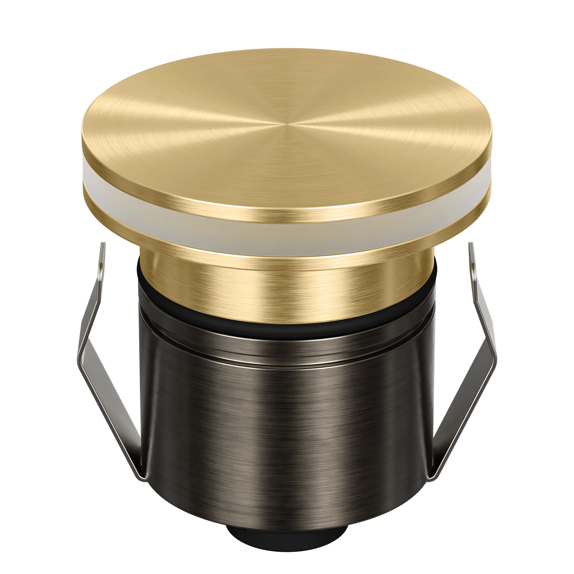 Domus Emit 55mm TRIO LED Inground Deck Light — Antique Brass, Black, White, Brushed Brass or Stainless Steel