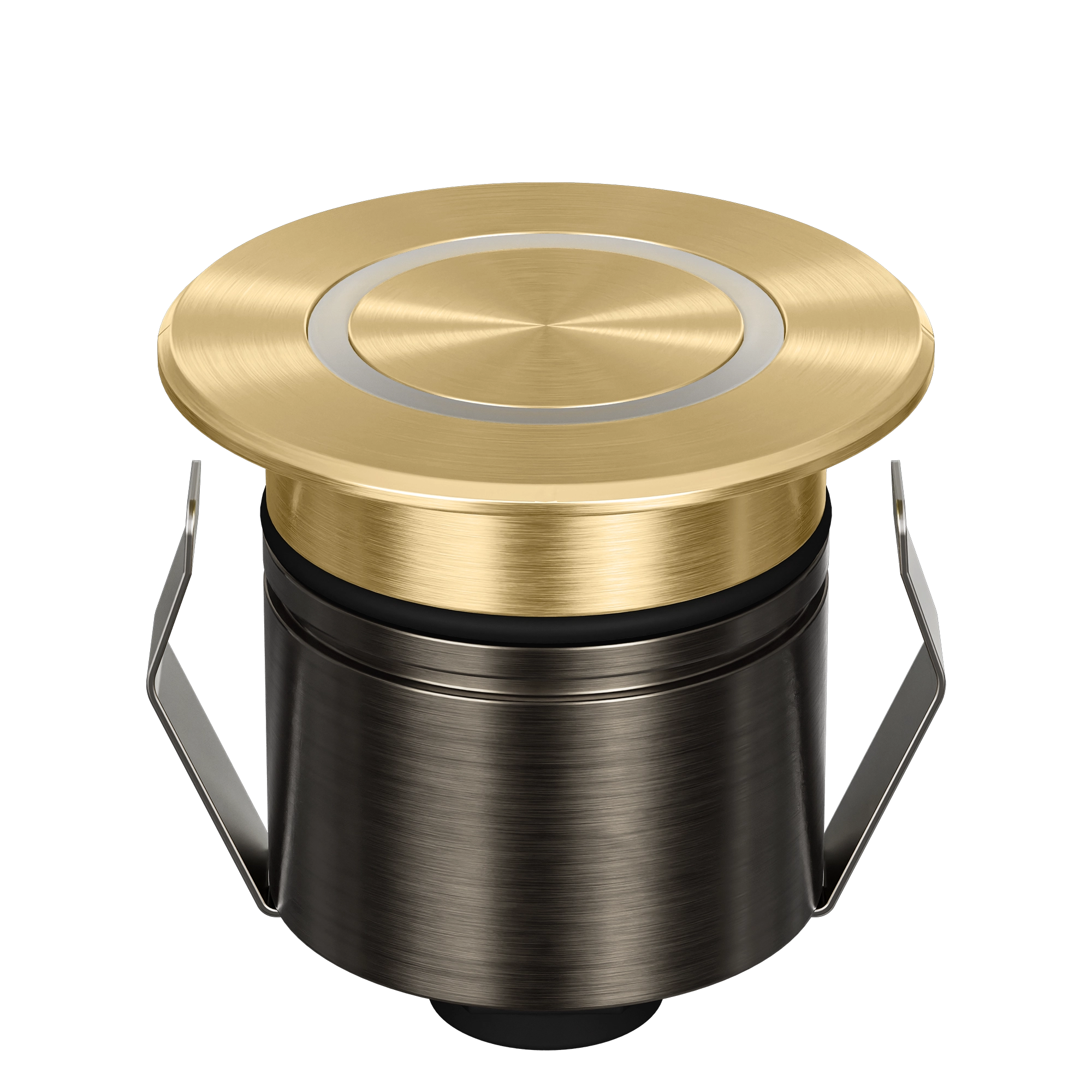 Domus Emit 55mm TRIO LED Inground Deck Light — Antique Brass, Black, White, Brushed Brass or Stainless Steel