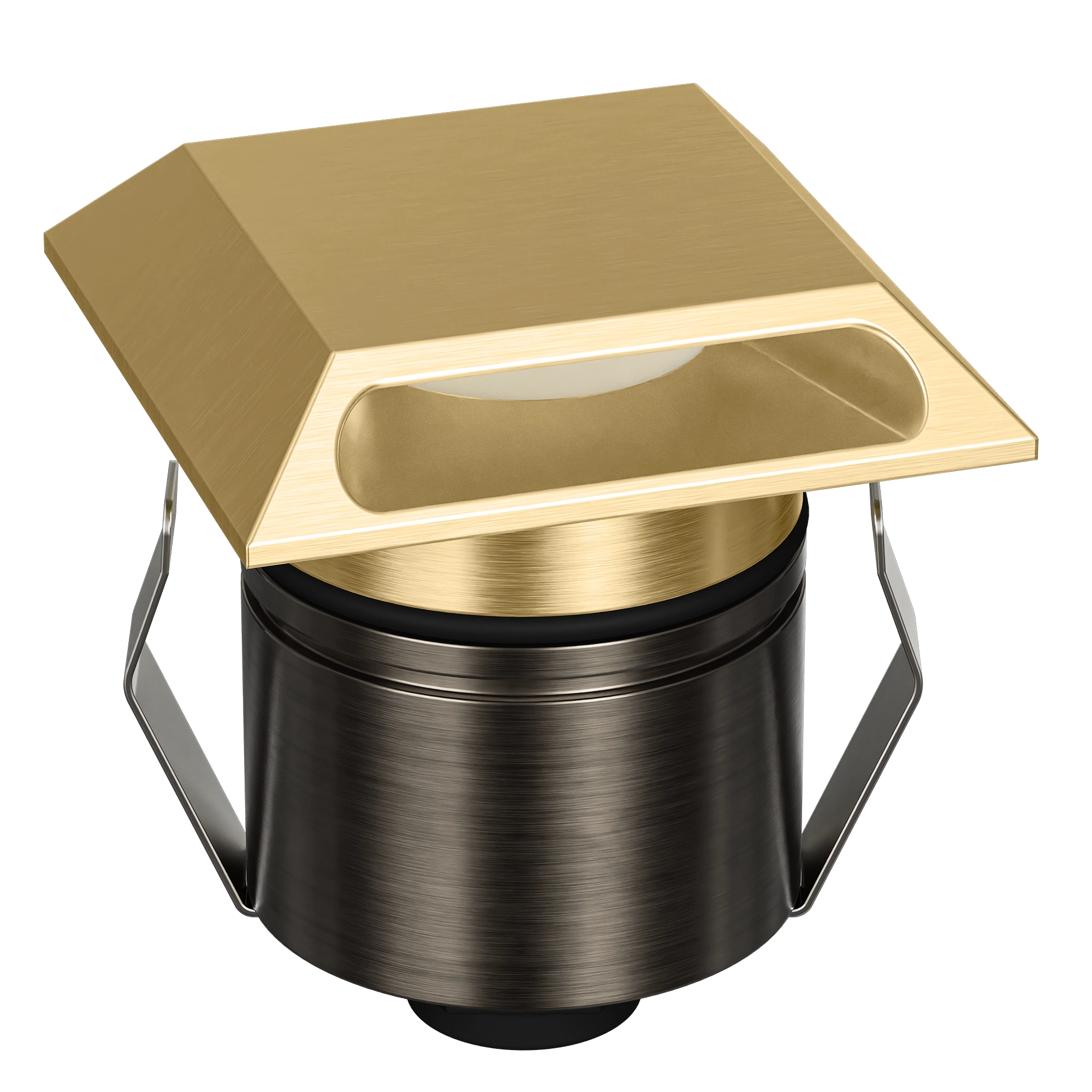 Domus Emit 55mm TRIO LED Inground Deck Light — Antique Brass, Black, White, Brushed Brass or Stainless Steel