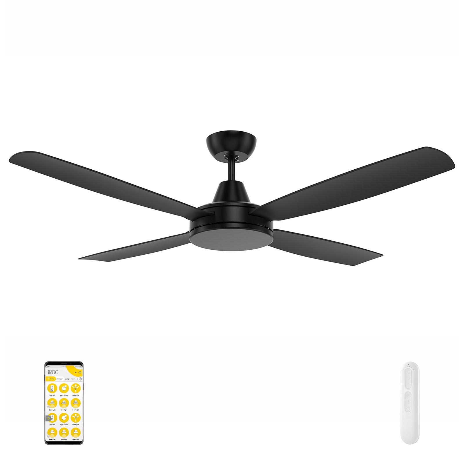 Mercator Nemoi 137cm DC Ikuü Smart Wi-Fi Ceiling Fan in Black