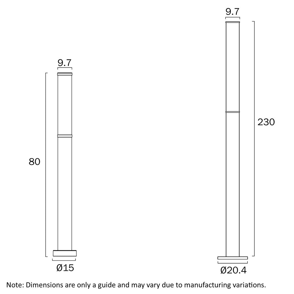 Telbix Gevet 230cm Exterior Led Bollard Light