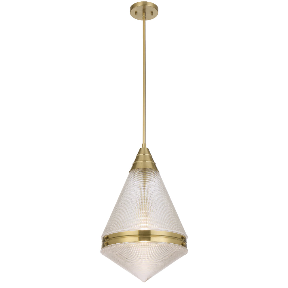 Telbix Harnon 1 Light Pendant in Nickel, Black and Antique Gold