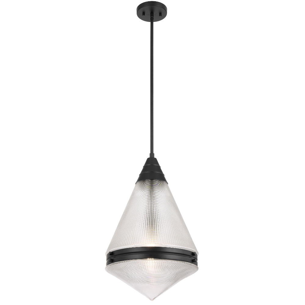 Telbix Harnon 1 Light Pendant in Nickel, Black and Antique Gold