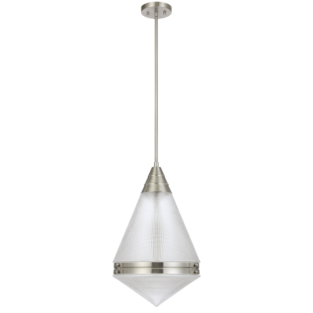 Telbix Harnon 1 Light Pendant in Nickel, Black and Antique Gold