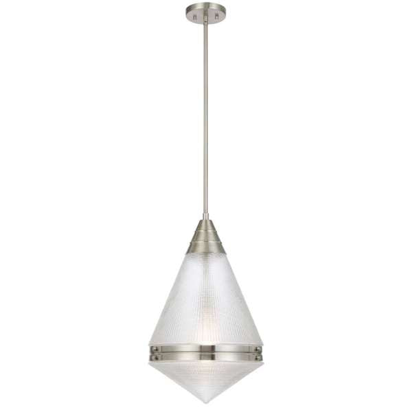 Telbix Harnon 1 Light Pendant in Nickel, Black and Antique Gold