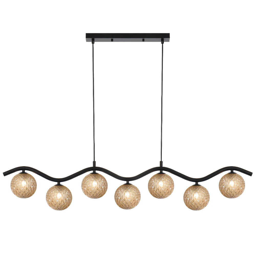 Telbix Orton 7 Light Pendant Black