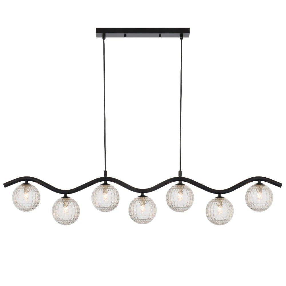 Telbix Orton 7 Light Pendant Black