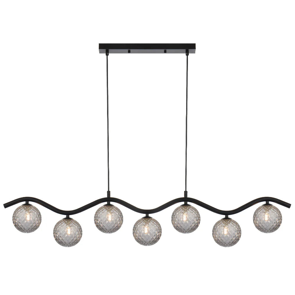 Telbix Orton 7 Light Pendant Black