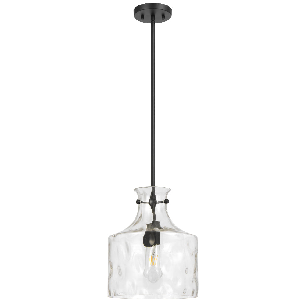 Telbix Perron 1 Light Pendant in Nickel, Black and Antique Gold