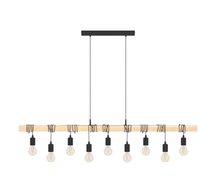 Eglo Townshend 9 Light Pendant Black & Brown - 49744