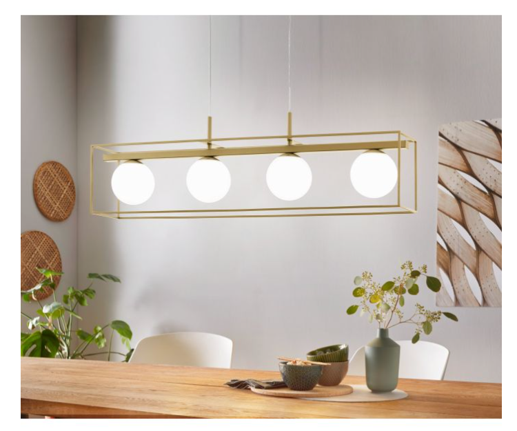 Eglo Interior Vallaspra Contemporary Champagne Island Pendant Light - 97793