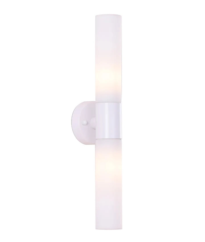 CLA Vara Interior Tubular Up/Down Opal Glass Wall Lights