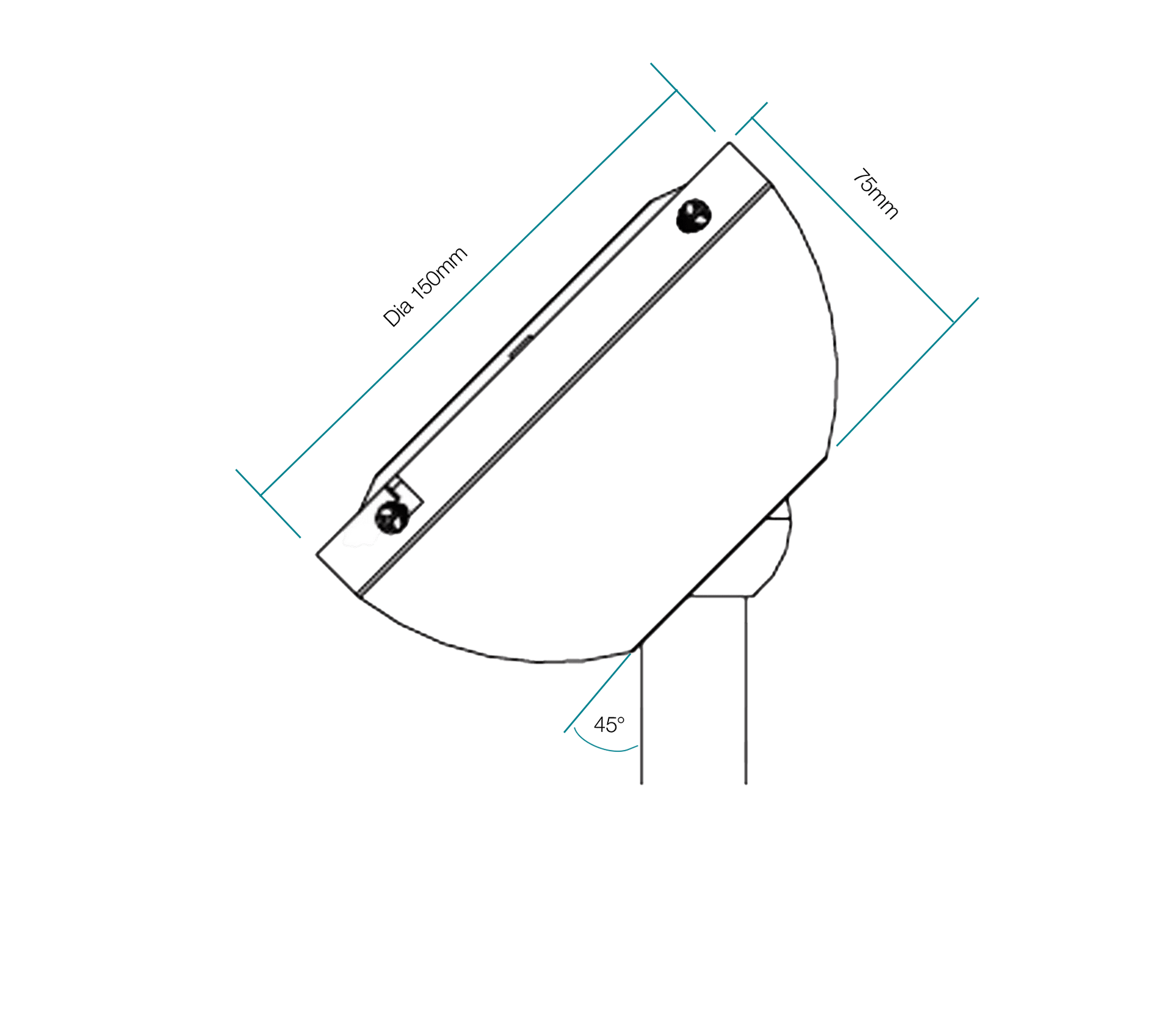 Angle Ceiling Fan Canopy 45 Degree To Suit All Martec Fans With 26mm Downrods White or Black - Mases LightingMartec