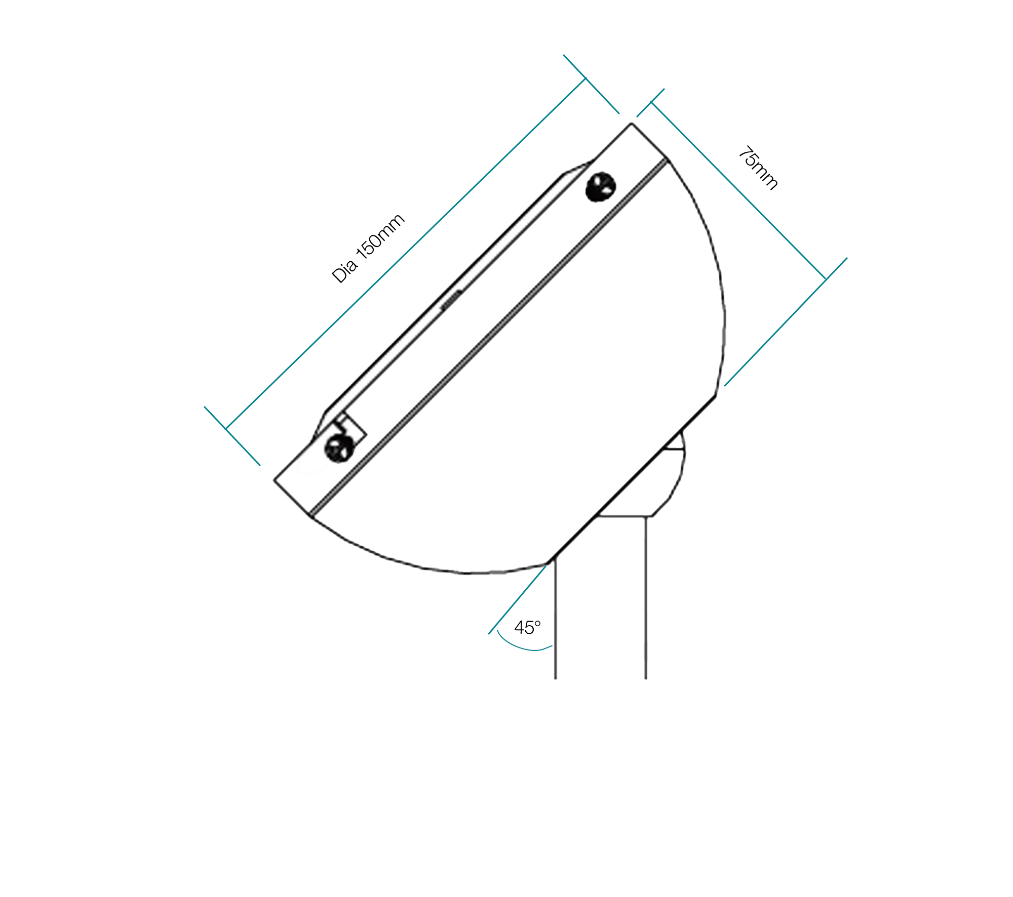 Angle Ceiling Fan Canopy 45 Degree To Suit All Martec Fans With 26mm Downrods White or Black