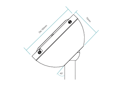 Angle Ceiling Fan Canopy 45 Degree To Suit All Martec Fans With 26mm Downrods White or Black - Mases LightingMartec