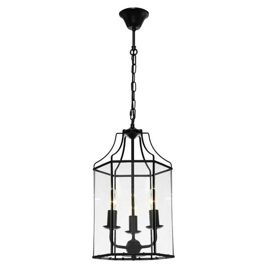 Arcadia Glass Pendant Light in Black (3 Light) - Mases LightingCougar Lighting