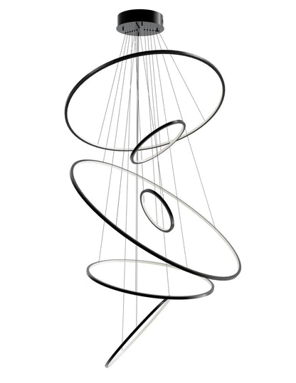 ARIA Modern 6 Ring Chandelier Black | Lighting Creations - Mases LightingLighting Creations