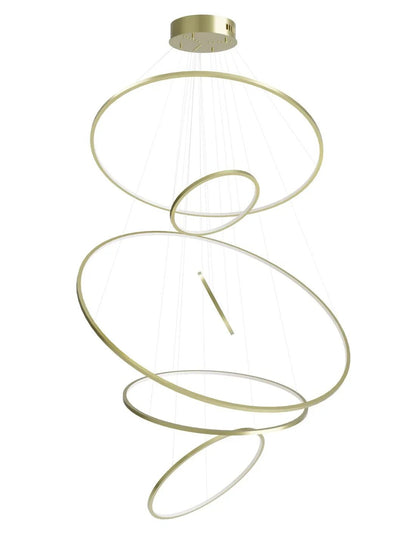 ARIA Modern 6 Ring Chandelier Brass | Lighting Creations - Mases LightingLighting Creations