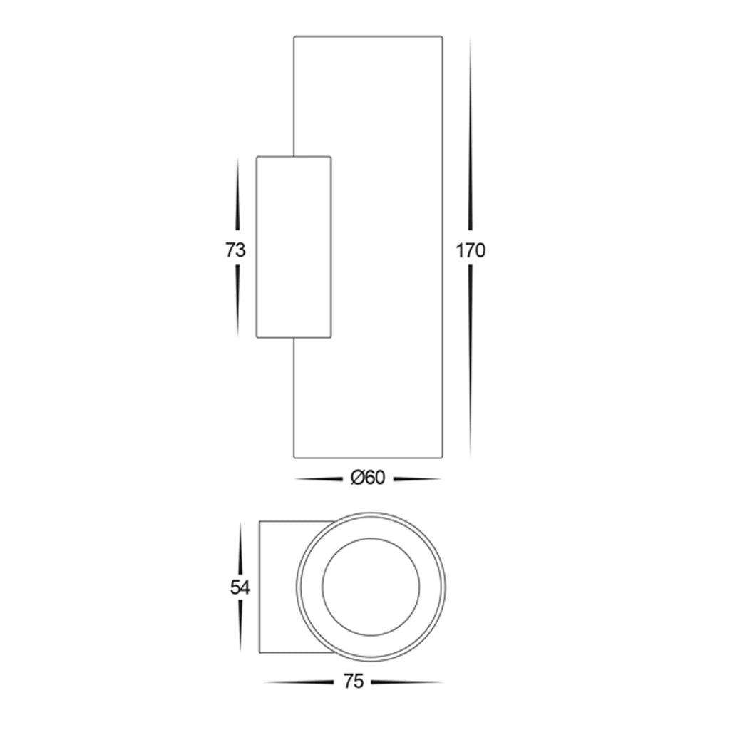 Aries Up & Down LED Wall Light CCT 12w Aluminium Black or White Havit Lighting - HV3626S-ALU