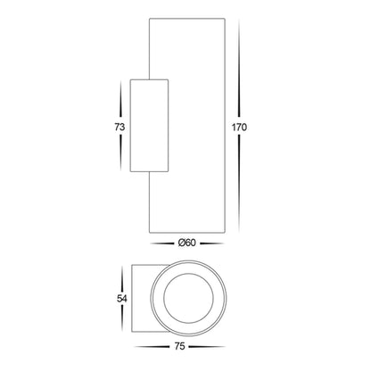 Aries Up & Down LED Wall Light CCT 12w Aluminium Black or White Havit Lighting - HV3626S - ALU - Mases LightingHavit Lighting