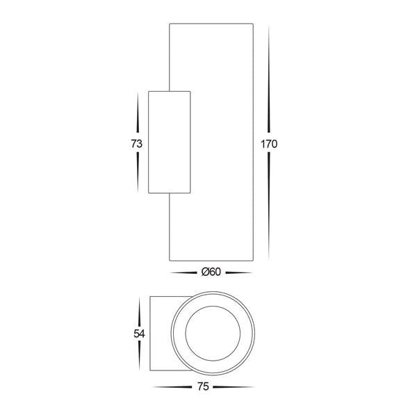 Aries Up & Down LED Wall Light CCT 12w in BLK/SS316/WHT/AB Havit Lighting - HV3626T