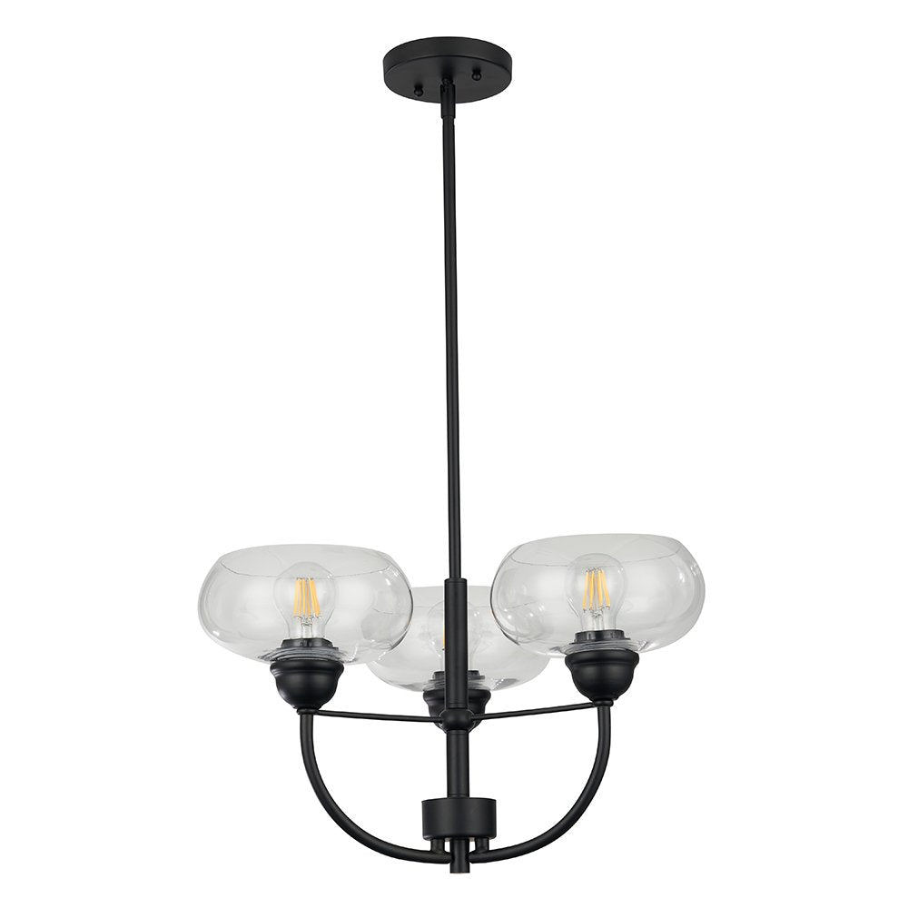 Aspen 3 or 5 Light Matt Black Pendant Light - Mases LightingLode Lighting