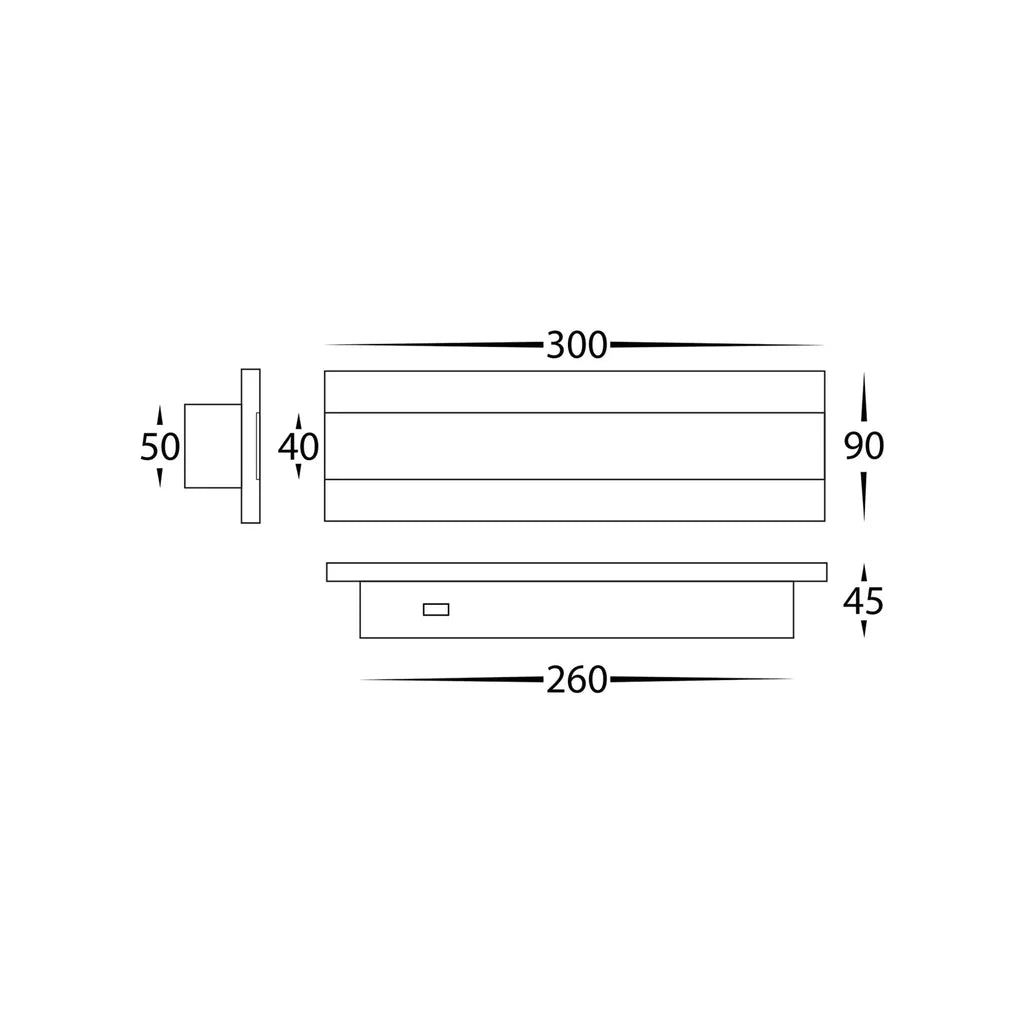 Barline Outdoor LED Wall Light 300mm in Black, White Havit Lighting - HV3581T