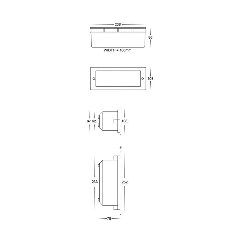 Bata LED Brick Light CCT 10w in Black, 316 SS, White Havit Lighting - HV3003T-BLK, HV3003T-SS316, HV3003T-WHT