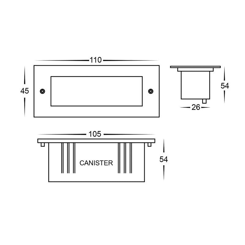 Bata Plain LED Brick Light in Black, SS 316 or White CCT Havit Lighting - HV3007T-XXX-12V