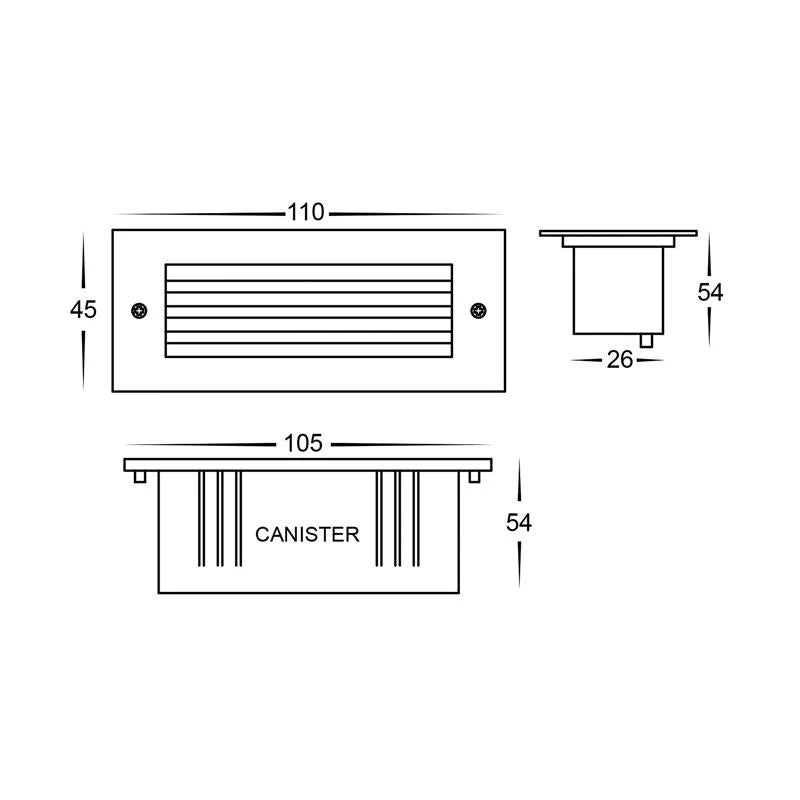 Bata Plain LED Brick Light in Black, SS 316 or White CCT Havit Lighting - HV3008T-XXX-12V