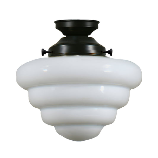 Beehive 10" 1 Light Batten Fix Pendant Light - Black/Chrome/Polished Brass - Mases LightingLode Lighting