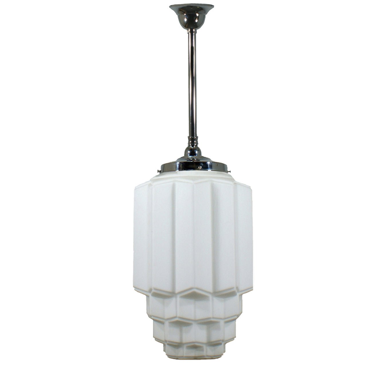 BERGERAC 1 Light Rod Pendant Light - Black/Chrome/Polished Brass/Chrome Retro - Mases LightingLode Lighting