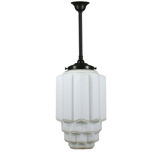 BERGERAC 1 Light Rod Pendant Light - Black/Chrome/Polished Brass/Chrome Retro - Mases LightingLode Lighting