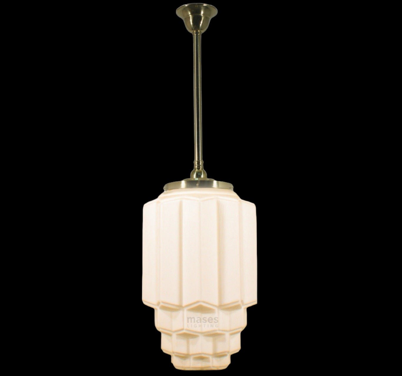 BERGERAC 1 Light Rod Pendant Light - Black/Chrome/Polished Brass/Chrome Retro - Mases LightingLode Lighting