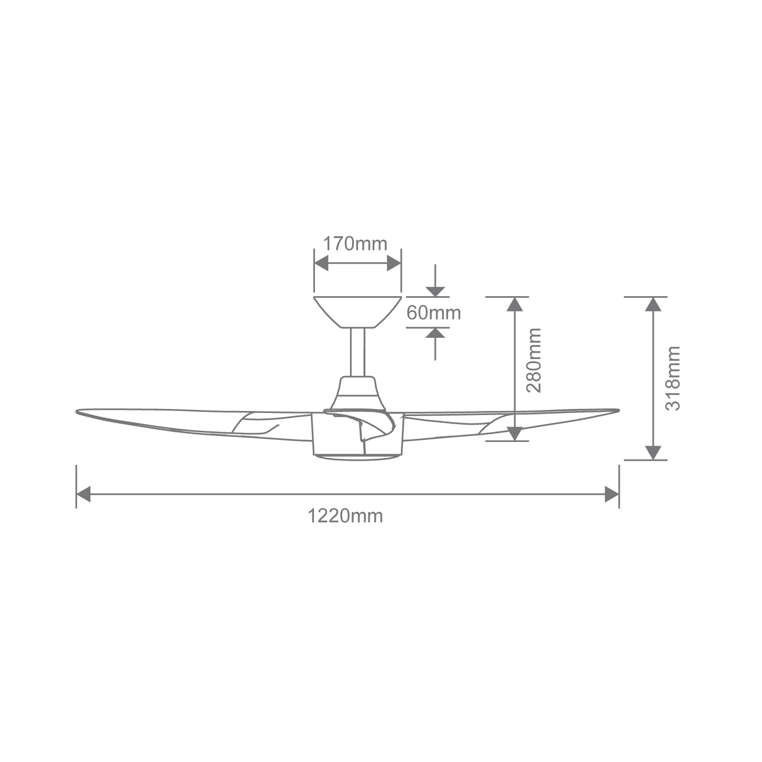 Blast 48" DC 3 Blade Ceiling Fan | White or Black