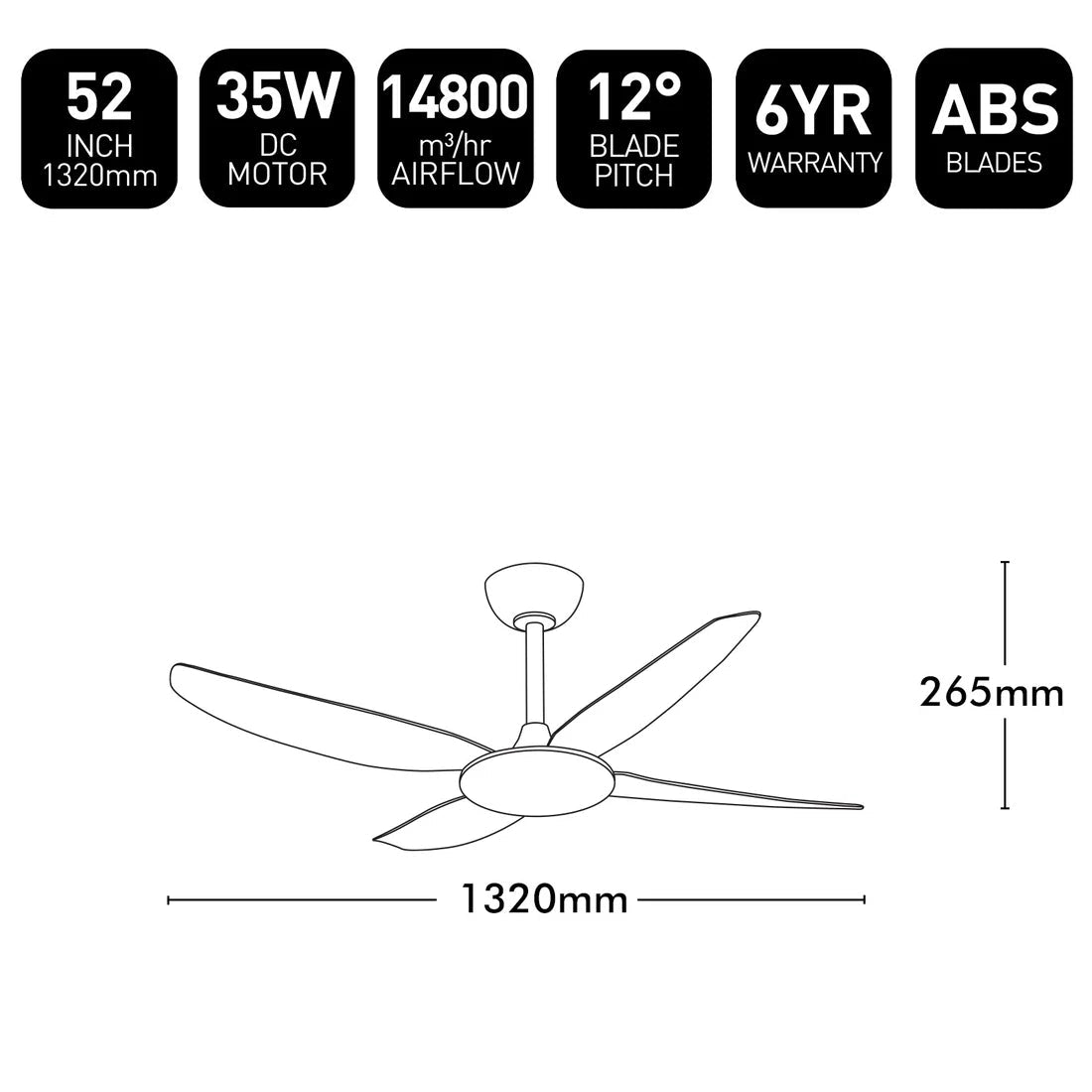 Brilliant Amari Series II 4-Blades 52'' DC Ceiling Fan With of Without Light - Mases LightingBrilliant Lighting