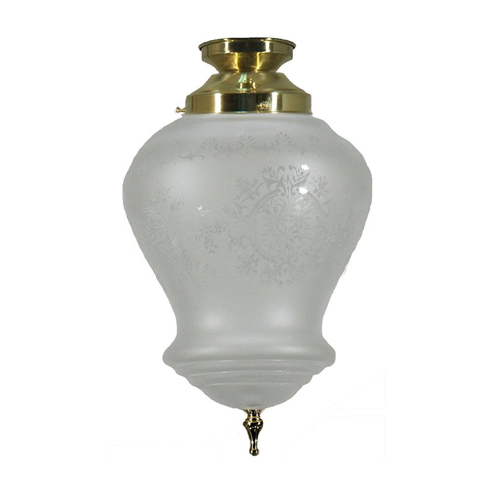 Cambridge Brass Batten Fix Brass with Frost Etched Glass Pendant Light - Mases LightingLode Lighting