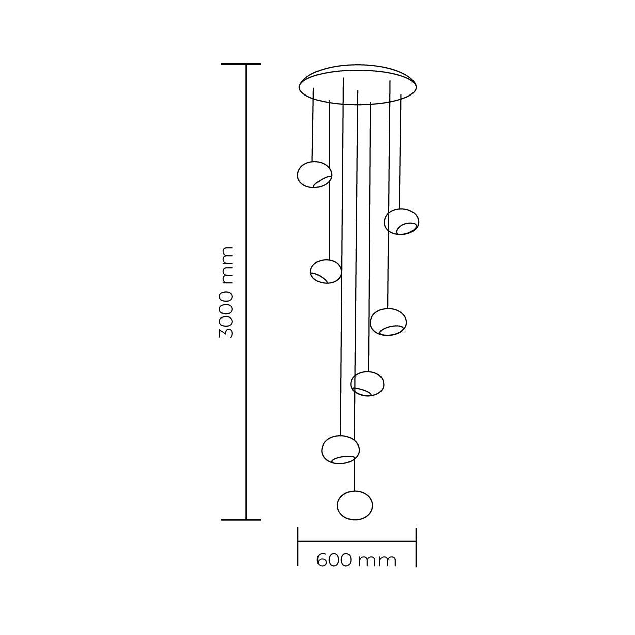Carrara 7 Light Pendant Light | Lighting Creations - Mases LightingLighting Creations