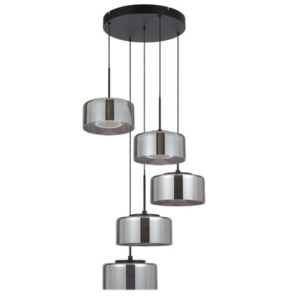 Cedro 5 Light LED Pendant Black / Tri - Colour - CEDRO PE5 - BK - Mases LightingTelbix