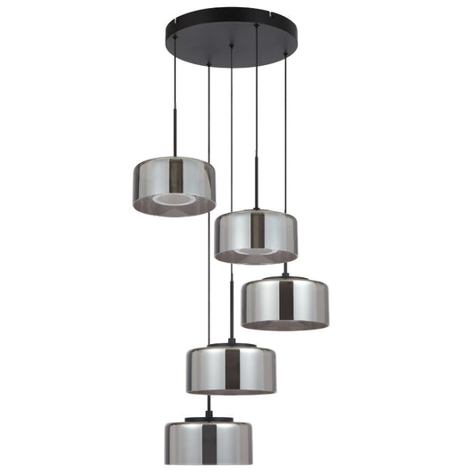 Cedro 5 Light LED Pendant Black / Tri - Colour - CEDRO PE5 - BK - Mases LightingTelbix