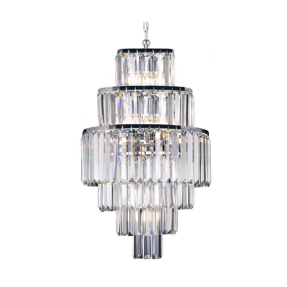 Celestial 6 Tier 9 Light Crystal and Chrome Pendant Light - Mases LightingLode Lighting