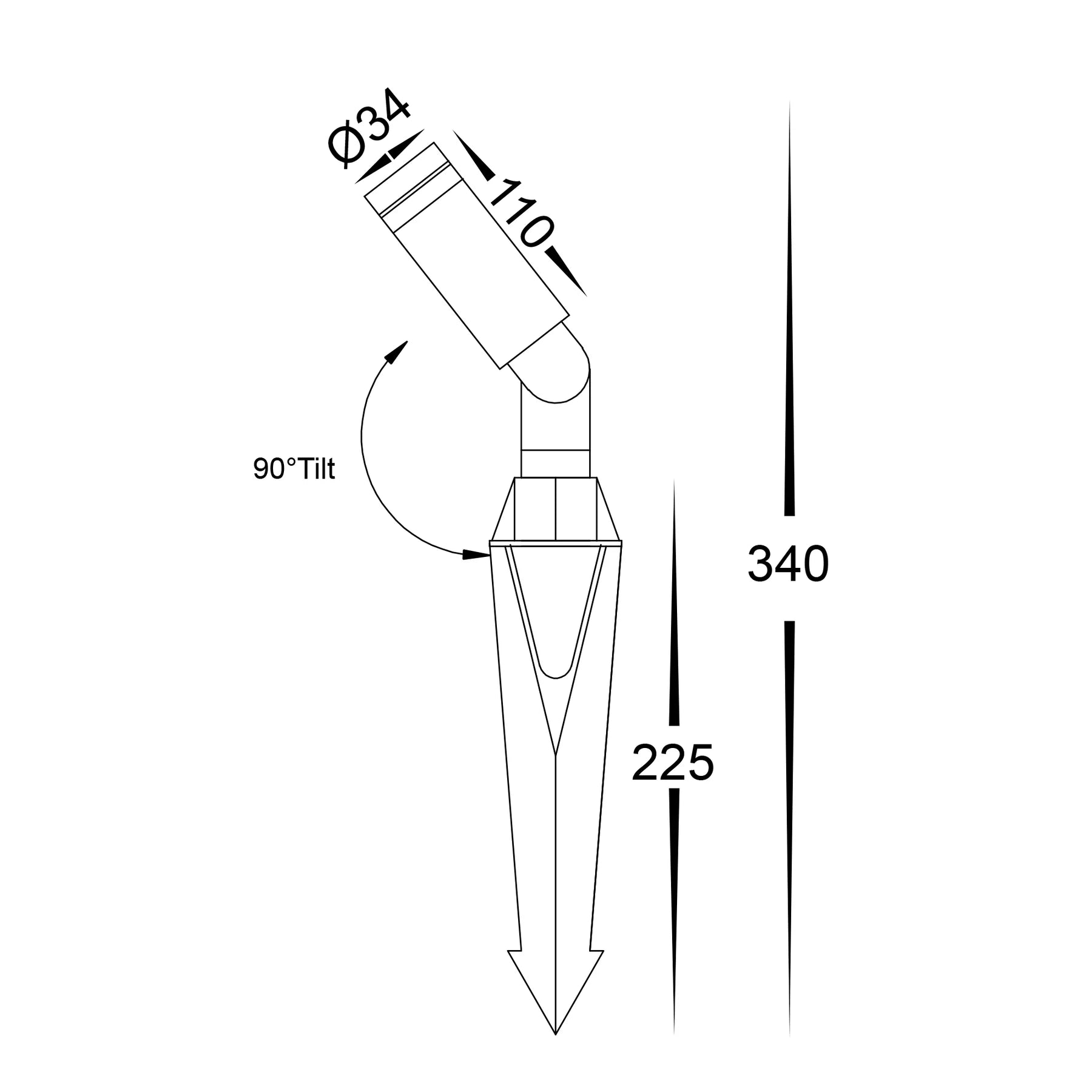 Cilindor LED Garden Spike Light 3w CCT Antique Brass, Black, Brass Havit Lighting HV1435T - Mases LightingHavit Lighting