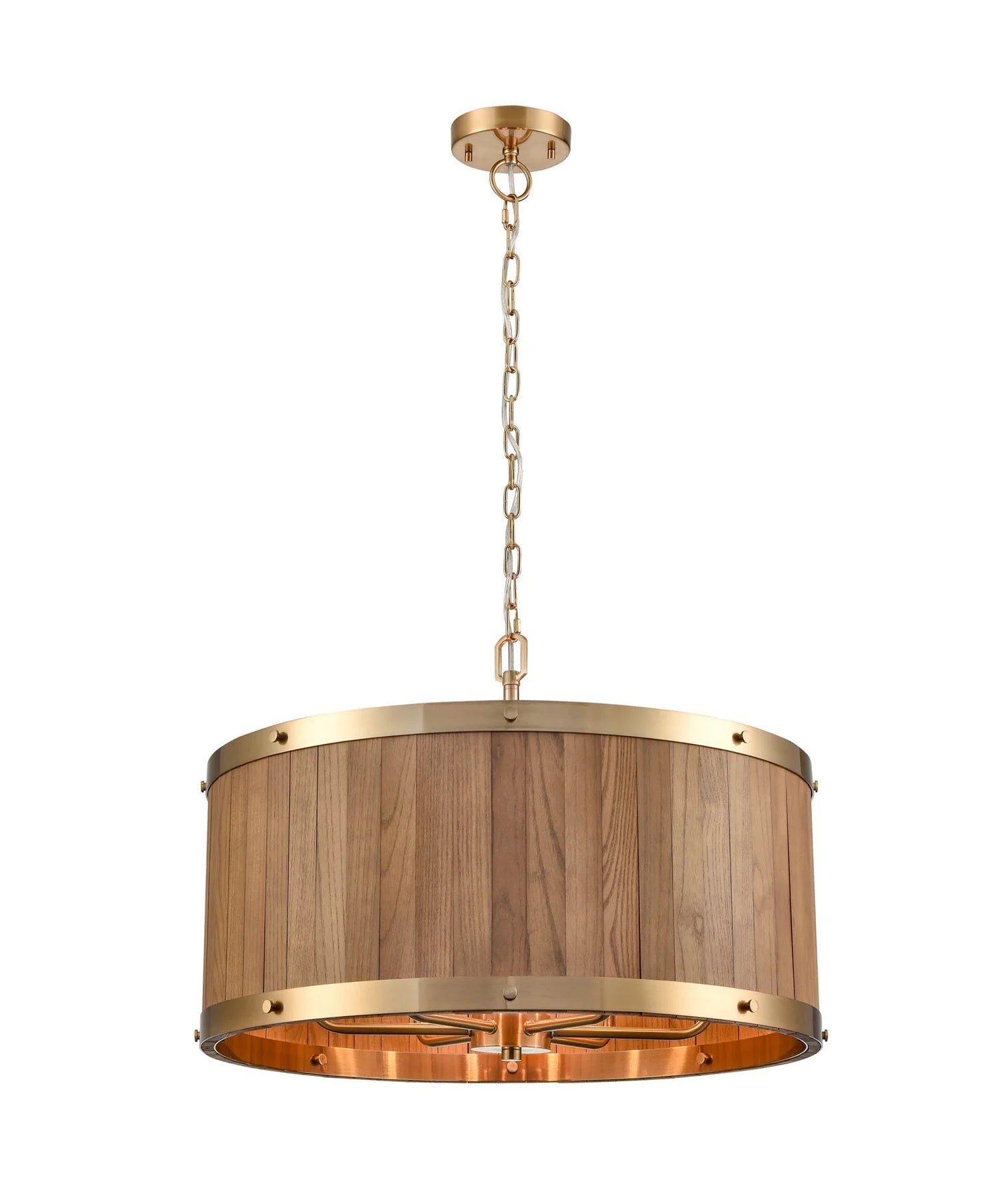 CLA BARRIQUE: Retro Interior Large Drum Wood Pendant Lights - Mases LightingCLA