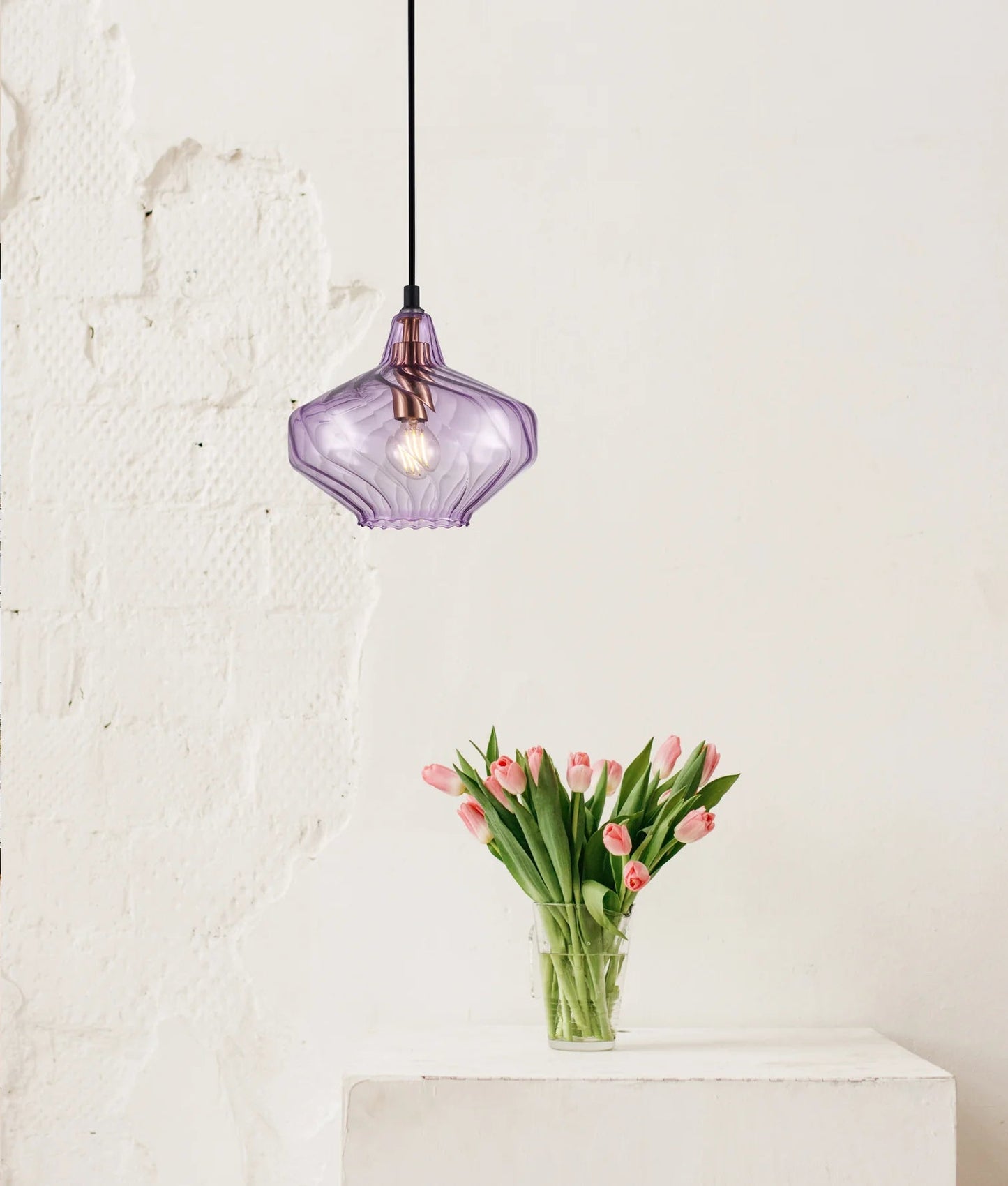 CLA CAMPANA Interior Wine Glass Shape Ribbed Pendant Lights - Mases LightingCLA