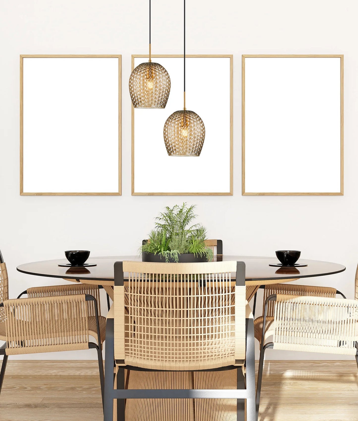 CLA FOSSETTA Interior Wine Glass Shape Dimpled Pendant Lights - Mases LightingCLA