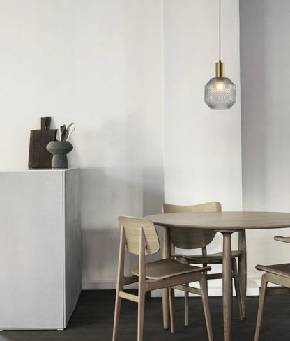 CLA MARACA: Interior Glass Jar With Quadrilateral Segment Pendant Lights - Mases LightingCLA