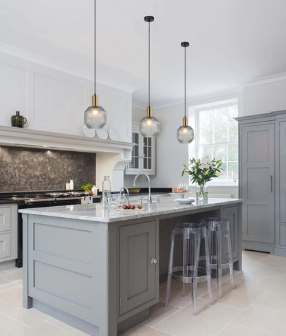 CLA MARACA: Interior Glass Jar With Quadrilateral Segment Pendant Lights - Mases LightingCLA