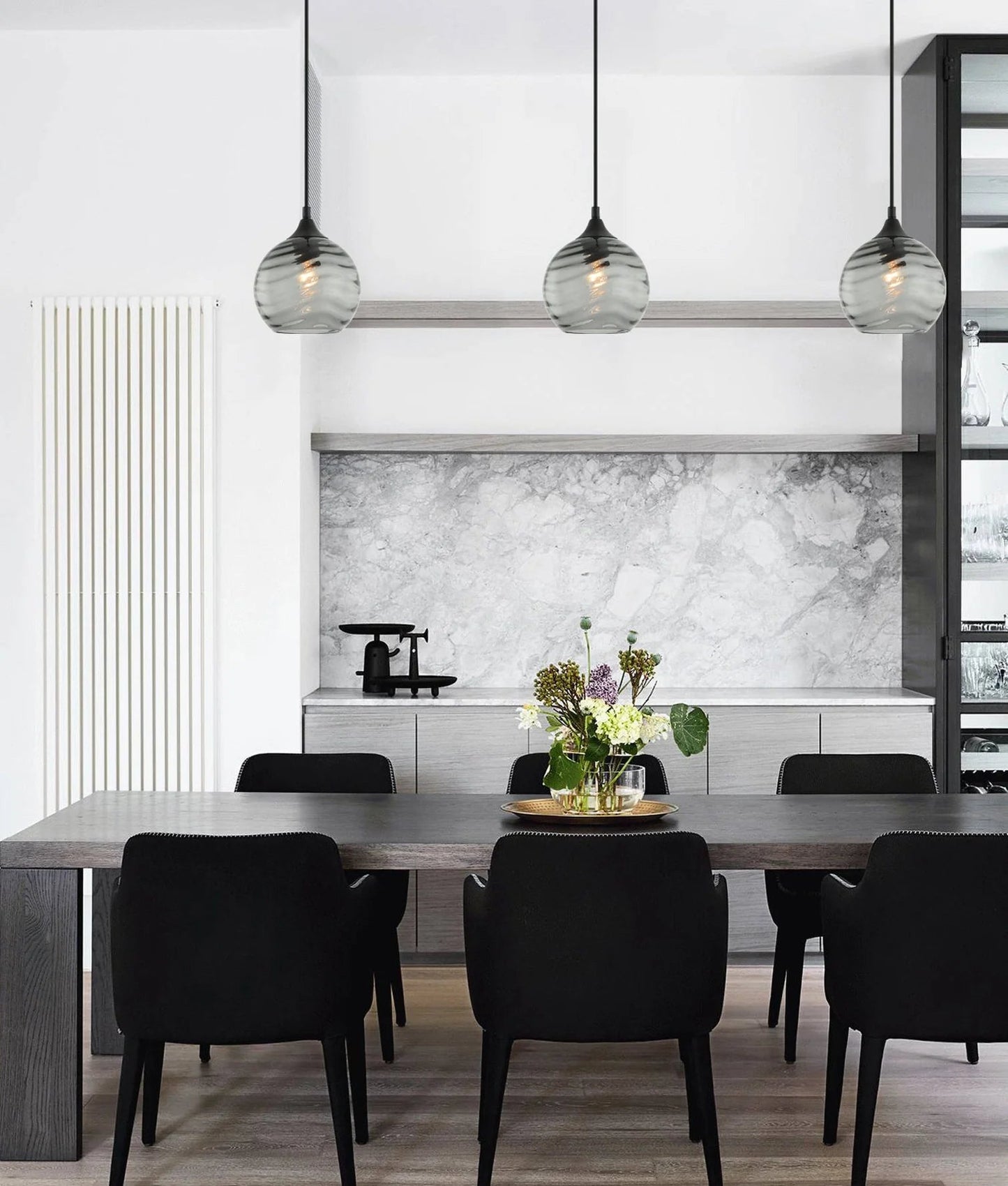 CLA MARBRE: Modern Retro Interior Wine Glass Wavy Glass Pendant Lights - Mases LightingCLA
