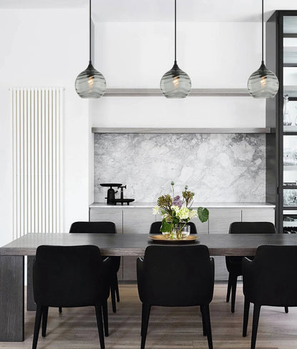 CLA MARBRE: Modern Retro Interior Wine Glass Wavy Glass Pendant Lights - Mases LightingCLA